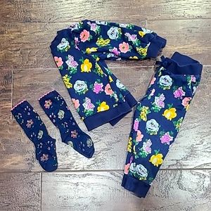 COPY - Janie & Jack Puff Shoulder Jogger Set With Matching Socks 2T